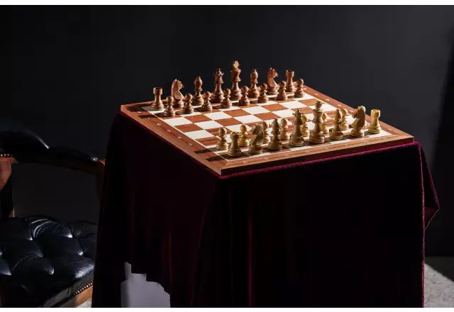 German Staunton Acacia/Boxwood chess pieces 3,5'' double queen